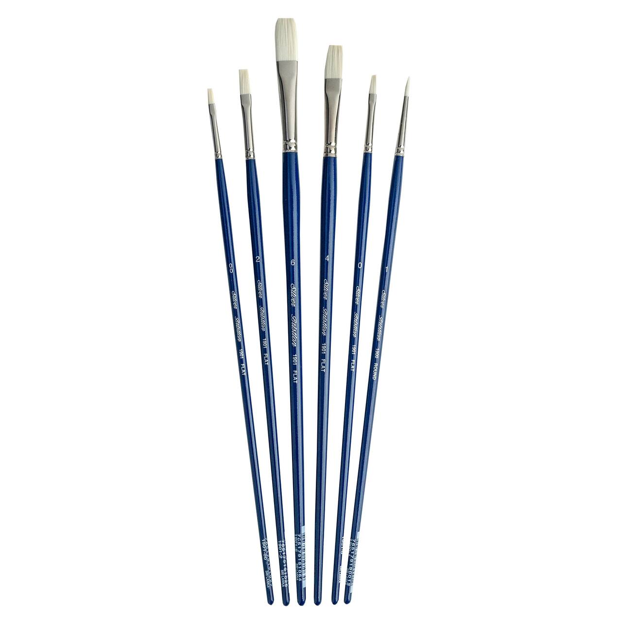 Silver Brush Limited Bristlon Flat Brushes, Set of 6
